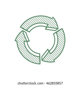 arrow recycle circle organic ecology icon. Isolated and flat illustration. Vector graphic