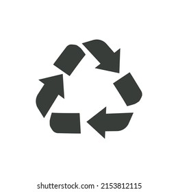Arrow recycle icon flat design illustration
