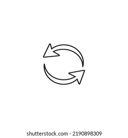 Arrow recycle icon flat design illustration