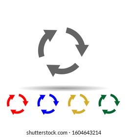 Arrow, recycle multi color style icon. Simple glyph, flat vector of arrows icons for ui and ux, website or mobile application