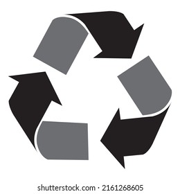 Signo de reciclaje de flecha en forma de triángulo, signo de reciclaje, símbolo de reciclaje, ilustración vectorial de icono de reciclaje