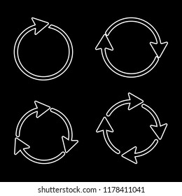 Arrow recycling icon set