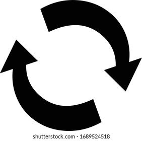 Icono vectorial de reciclaje de flecha aislado plano