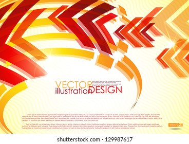 Arrow red background with place for your text. Vector illustration. Eps 10.