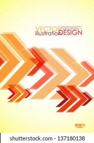 Arrow red background with place for your text. Vector illustration. Eps 10.