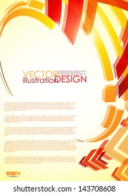 Arrow red background with place for your text. Vector illustration. Eps 10.