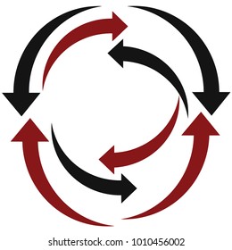 Arrow red black vector icon