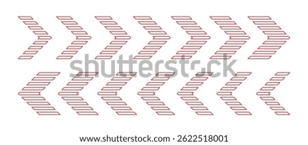 Arrow Red Chevron Symbol Warning Striped Vector design
