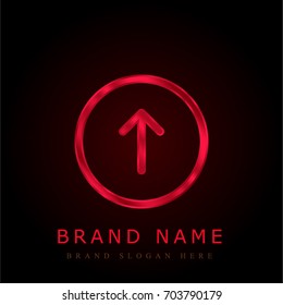 Up arrow red chromium metallic logo