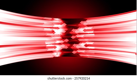 arrow red color Light Abstract Technology background for computer graphic website internet and business. circuit. black background. 