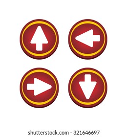 arrow red glossy button