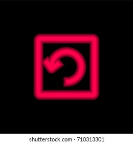 Arrow red glowing neon ui ux icon. Glowing sign logo vector