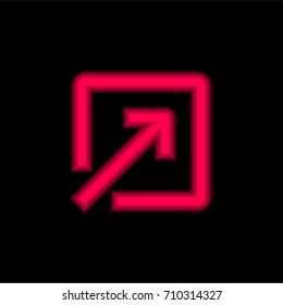 Arrow red glowing neon ui ux icon. Glowing sign logo vector