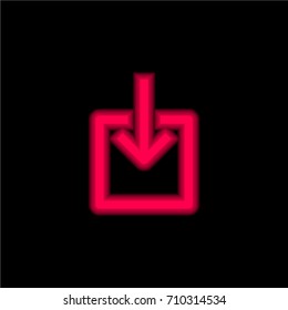 Arrow red glowing neon ui ux icon. Glowing sign logo vector