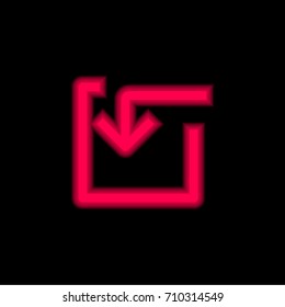 Arrow red glowing neon ui ux icon. Glowing sign logo vector