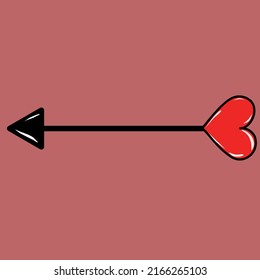 Flecha con corazón rojo. Ilustración del vector