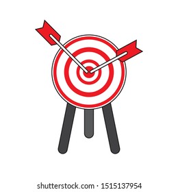 Arrow red on target on white
