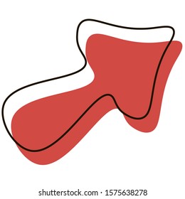 Arrow with red shadow icon. Direction indication. Vector illustration for web, graphic design, ui, application logo. Isolated on white background.