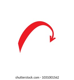 Arrow red sign icon in white background. Isolated on white background. Vector to left symbol marks. Arrow sign picture. White sticker vector illustration. Flat vector image. Vector illustration.