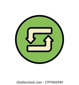 Icono de refresco de flecha. Color simple con elementos de vector de contorno de iconos de puntero para ui y ux, sitio web o aplicación móvil