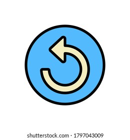 Icono de refresco de flecha. Color simple con elementos de vector de contorno de iconos de puntero para ui y ux, sitio web o aplicación móvil