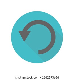 Arrow, refresh long shadow icon. Simple glyph, flat vector of arrow icons for ui and ux, website or mobile application