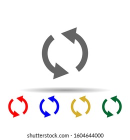 Arrow, refresh multi color style icon. Simple glyph, flat vector of arrows icons for ui and ux, website or mobile application