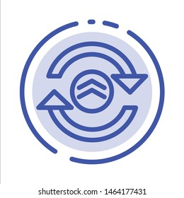 Arrow, Refresh, Reload, Computing Blue Dotted Line Line Icon. Vector Icon Template background