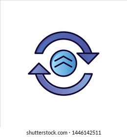 Arrow, Refresh, Reload, Computing  Flat Color Icon. Vector icon banner Template