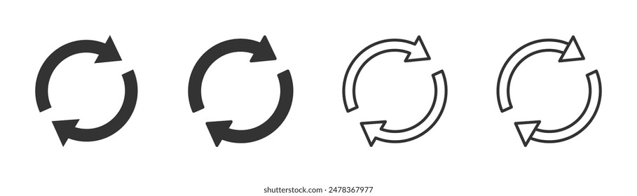 arrow refresh, reload, rotation, loop vector icons set