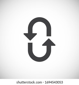 Icono relacionado con flecha en el fondo para diseño gráfico y web. Símbolo de concepto de ilustración creativa para aplicación web o móvil.