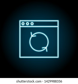 Arrow, reload neon icon. Simple thin line, outline vector of web design development icons for ui and ux, website or mobile application