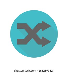 Arrow, remix long shadow icon. Simple glyph, flat vector of arrow icons for ui and ux, website or mobile application