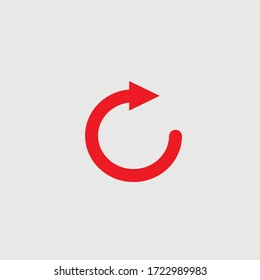 Icono de reproducción de flecha aislado en fondo gris