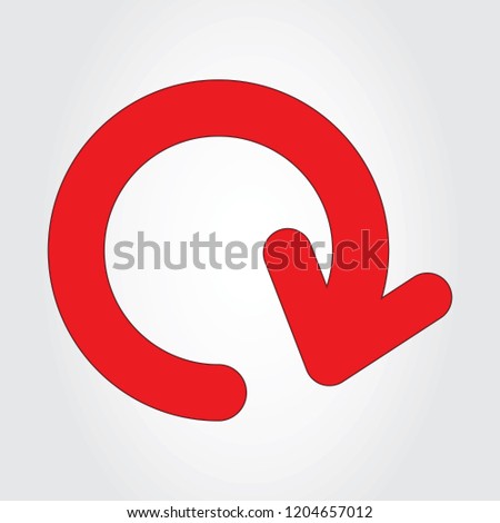 Arrow replay icon isolated on gray background. Trendy arrow replay icon in flat style for web site. Creative arrow template for app, ui and logo. Vector illustration, eps 10