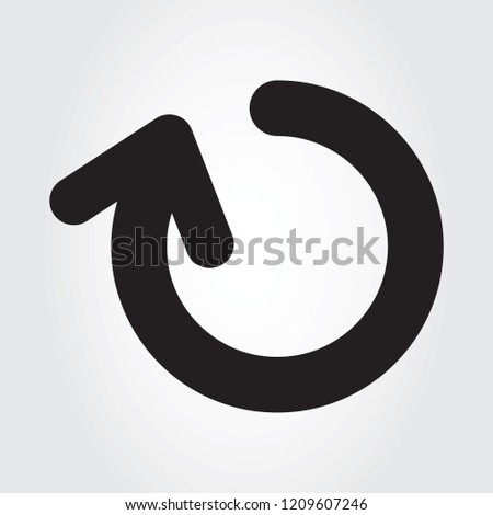 Arrow replay icon isolated on gray background. Trendy arrow replay icon in flat style for web site. Creative arrow template for app, ui and logo. Vector illustration, eps 10