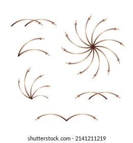 flecha, respuesta, icono de deshacer oro. Ilustración vectorial de oro