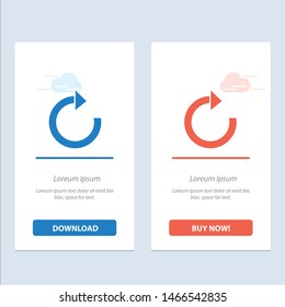 Arrow, Restore, Refresh  Blue and Red Download and Buy Now web Widget Card Template. Vector Icon Template background