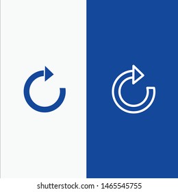 Arrow for Restore or Refresh Line and Glyph Solid icon Blue banner Line and Glyph Solid icon Blue banner. Vector Icon Template background