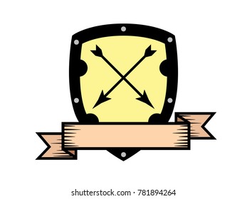 arrow retro badge design