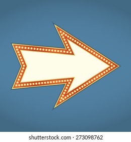 Arrow with retro lights, vector eps10 illustration