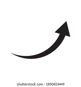 Arrow return black web icon flat on white background vector template illustration.