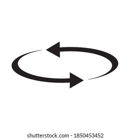 Flecha devuelve un icono web negro plano sobre la ilustración de la plantilla de vector de fondo blanco.