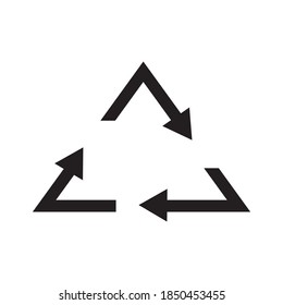 Arrow return black web icon flat on white background vector template illustration.