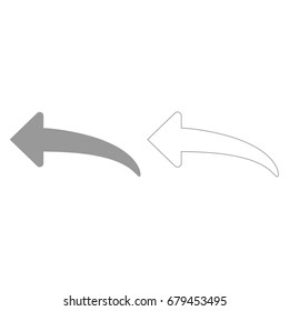 Arrow return or reply grey set  icon .