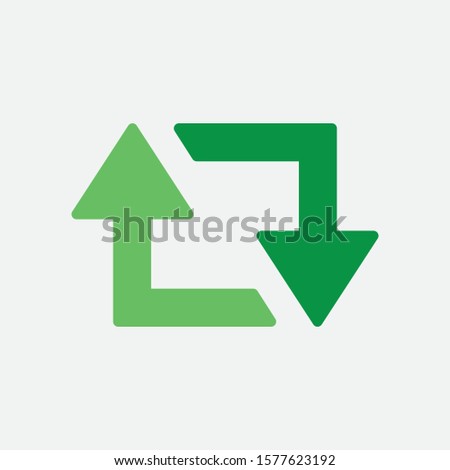 Arrow retweet icon flat design illustration