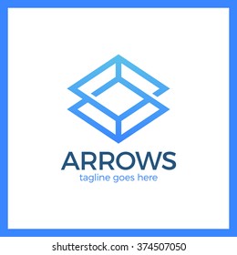 Arrow Rhomb Line Logo. 