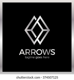 Arrow Rhomb Line Logo. 