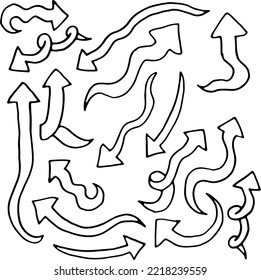 dibujo a mano de cinta de flecha en blanco y negro