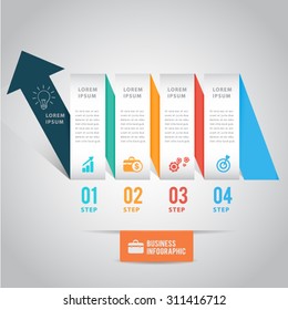 Arrow ribbon infographic.